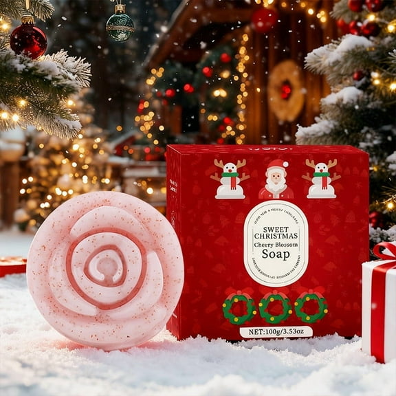 PiGOGI Christmas Sakuras Soap for Gift Giving Multiple Skincares Benefits 100g
