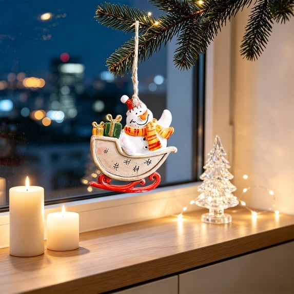 PiGOGI Christmas Tree Ornaments Xmas Hanging Decorations Cute Mini Christmas Tree Decoration for Holiday Window Home Wreath Indoor Display