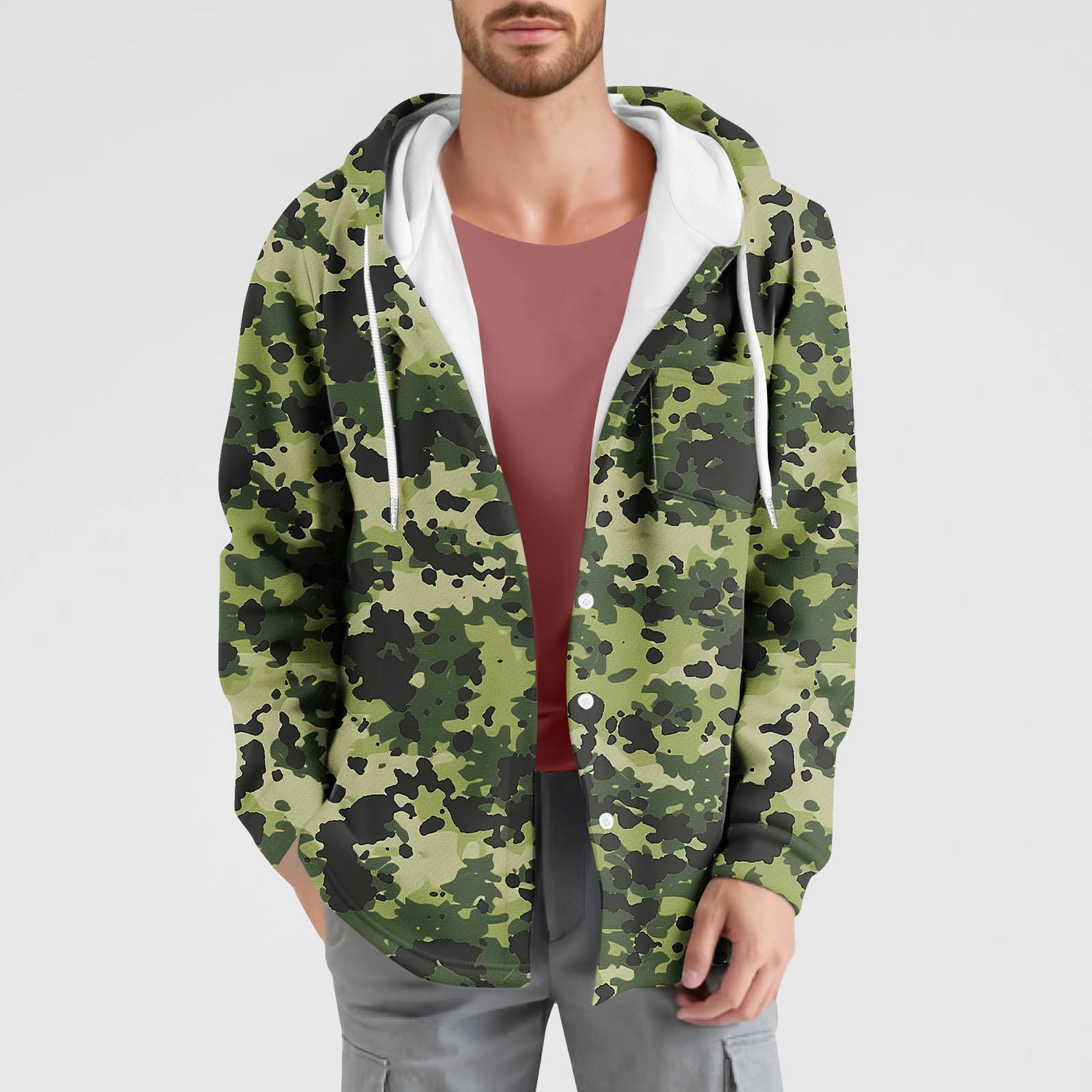 SSAAVKUY Men's Camo Jacket Military Style Cotton Jacket SSAAVKUY Men's Camo Jacket Military Style Cotton Jacket