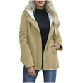 thumbnail image 1 of PiGOGI Fall and Winter Women's Zipper and Thick Hooded Long Sleeved Bread Jacket Coat Jacket Khaki L, 1 of 4