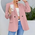 thumbnail image 1 of PiGOGI Fashion Women's Casual Long Sleeve Turndown Collar Blazer Jacket for Work office Outfits Pink S, 1 of 5