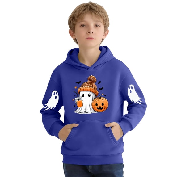 PiGOGI Girls Fashion Print Hooded Sweatshirt Long Sleeve Pullover Hooded Top Cute Casual Hoodie for Women Girls Blue 3 Years