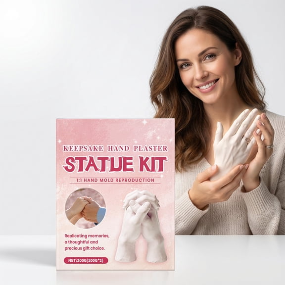 PiGOGI Hand Model Casting Kit, 3D Plaster Statue Tool for Families and Couples, Present Making