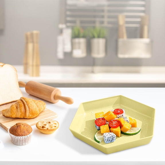PiGOGI Hexagonal Large Fruit Tray Candy Snack Serving Platter for Coffee Table Living Room Home