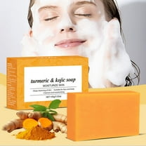 PiGOGI Honey Glow Turmeric Soap,Lemon Turmeric Kojic Acid Soap,Turmeric Cleansing Soap,Facial and Body Shower Soap,Deep Cleansing Turmeric Soap for All Skin Types