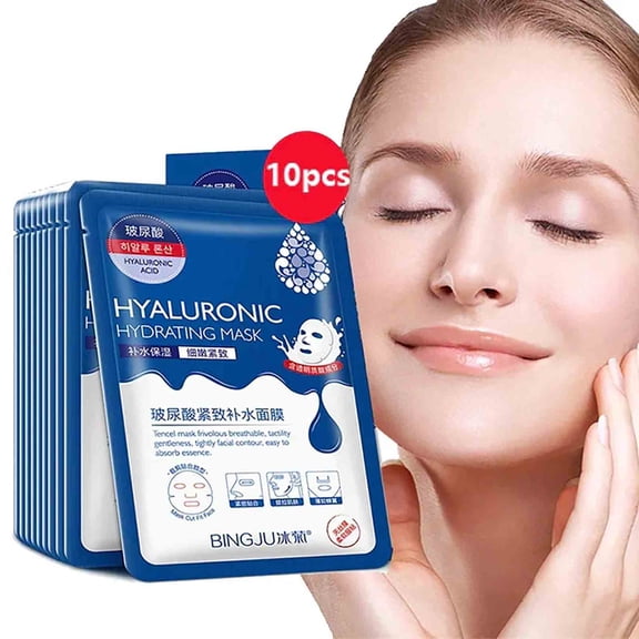 PiGOGI Ice Chrysanthemum Hyaluronic Moisturizing Facial Mask 10PC In A Box for Firming and Brightening Skin Facial Mask 80ml