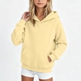 thumbnail image 1 of PiGOGI Kids Solid Color Hooded Sweatshirt Long Sleeve Pullover Hoodie with Pocket Soft Cotton Warm Top for Boys Girls Yellow 12-13 Years, 1 of 7