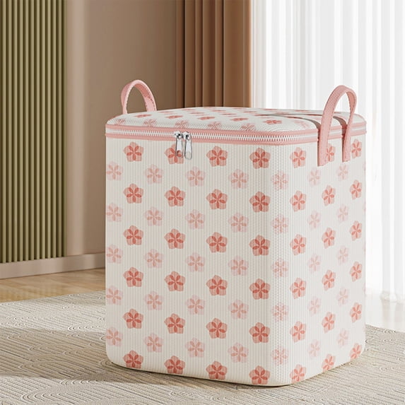 PiGOGI Large Heavy Duty Moving Bags for Clothes Packing Dorms College Supplies, Pink Non Woven Storage Bag 60L to 160L Foldable for Quilt Blankets