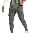 thumbnail image 1 of PiGOGI Men's Ankle Joggers Pants Elastic Waist Sports Breathable Nylon Spandex Casual Comfortable Slim Fit Gray 2XL, 1 of 3
