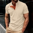 thumbnail image 1 of PiGOGI Men's Basic Short Sleeve T-Shirt Round Neck Lightweight Breathable Beach Summer Top Khaki 2XL, 1 of 5