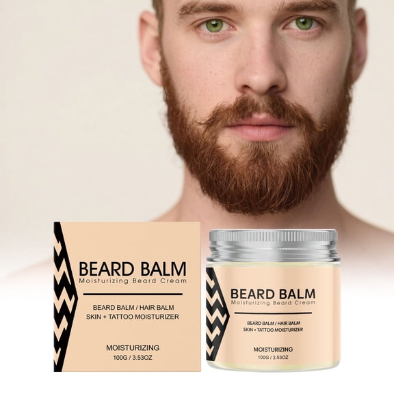 PiGOGI Men's Beard Care Cream, Refreshing and Non-Greasy for Soft and Nourished Beard, 100g