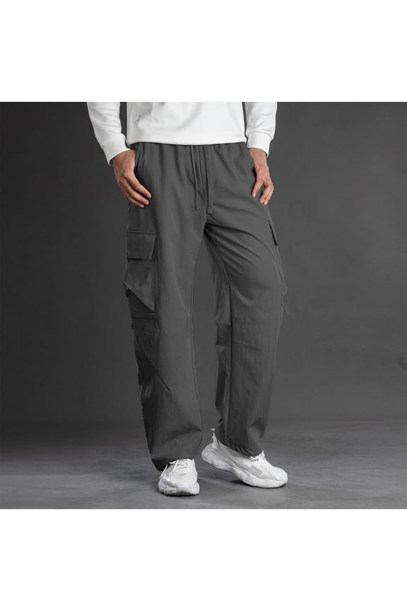 Men's Casual Cargo Pants Versatile Outdoor Hiking Trousers for Gym Athletic Commuting and Sports Activities Dark Gray XS