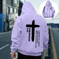 thumbnail image 1 of PiGOGI Men's Casual Pullover Hoodie with Pocket Long Sleeve Sweatshirt Fashion Print Hooded Sweatshirt for Daily Wear Purple S, 1 of 6