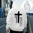 thumbnail image 1 of PiGOGI Men's Casual Pullover Hoodie with Pocket Long Sleeve Sweatshirt Fashion Print Hooded Sweatshirt for Daily Wear White XL, 1 of 6