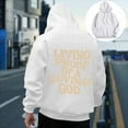 thumbnail image 1 of PiGOGI Men's Casual Pullover Hoodie with Pocket Long Sleeve Sweatshirt Fashion Print Hooded Sweatshirt for Daily Wear White XL, 1 of 6