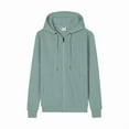 thumbnail image 1 of PiGOGI Men's Casual Zipper Hoodie with Pocket Long Sleeve Solid Color Sweatshirt Pullover Hooded Top Green XXL, 1 of 2