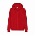 thumbnail image 1 of PiGOGI Men's Casual Zipper Hoodie with Pocket Long Sleeve Solid Color Sweatshirt Pullover Hooded Top Red XL, 1 of 5
