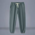 thumbnail image 1 of PiGOGI Men's Holiday Jogger Pants with Drawstring Elastic Waist Casual Lounge Sweatpants Comfortable for Travel Vacation Outdoor Army Green M, 1 of 5