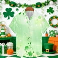 thumbnail image 1 of PiGOGI Men's Holiday themed Short Sleeve Button Down Shirt Casual Turndown Collar St Patricks Blouse Mint Green XL, 1 of 5
