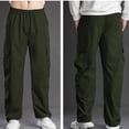 thumbnail image 1 of PiGOGI Men's Outdoor Casual Sports Pants Loose Fit Elastic Waist Comfortable Trousers with Pocket for Hiking Army Green S, 1 of 5