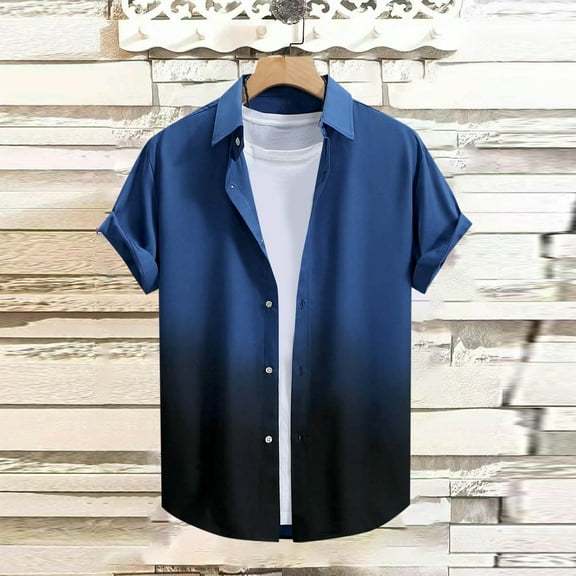 PiGOGI Men's Retro Inspired Short Sleeve Button Up Shirt, Casual Bowling Style Top for Summer, Lightweight Polyester with Cuban Collar, M-XXXXL Khaki