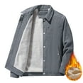 thumbnail image 1 of PiGOGI Men's Solid Color Long Sleeve Lapel Button Cardigan Thick Corduroy Lamb Wool Jacket Dark Gray L, 1 of 5