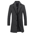 thumbnail image 1 of PiGOGI Men's Sport Coats Men Fashion Long Sleeve Leisure Outerwear Long Coat Jackets Tops Casual Outwear Dark Gray, 1 of 2