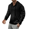 thumbnail image 1 of PiGOGI Men's Thin Hooded Sweatshirt Long Sleeve Loose Fit Pullover Trendy Versatile Casual Hoodie Black S, 1 of 2