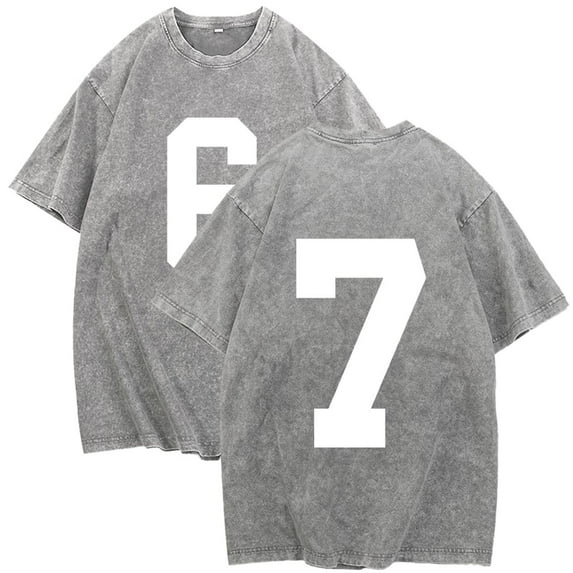 PiGOGI Men's Vintage Washed T-Shirt Short Sleeve Round Neck Distressed Casual Beach Summer Top Gray XL