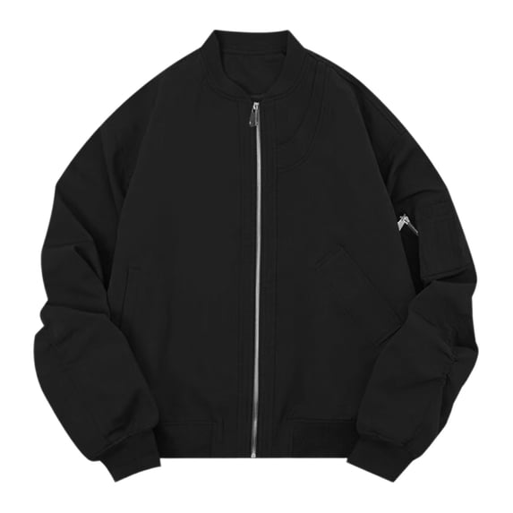 PiGOGI Men's Winter Coats Fashionable Baseball Jacket Casual Solid Color Long Sleeved Hooded Jacket with Pockets Black XL