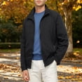thumbnail image 1 of PiGOGI Men's Winter Coats Spring and Fall Casual Daily Zipper Pocket Waterproof Coat Long Sleeve Black 4XL, 1 of 5