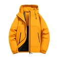 thumbnail image 1 of PiGOGI Men's Winter Jacket Windproof Waterproof Thick Warm Hooded Cardigan Zipper Long Sleeve Yellow XL, 1 of 5
