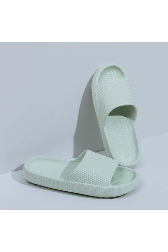 Men's Women's EVA Material Slippers Non Slip Bathroom Shoes for Household and Pool Use Green 5.5-6