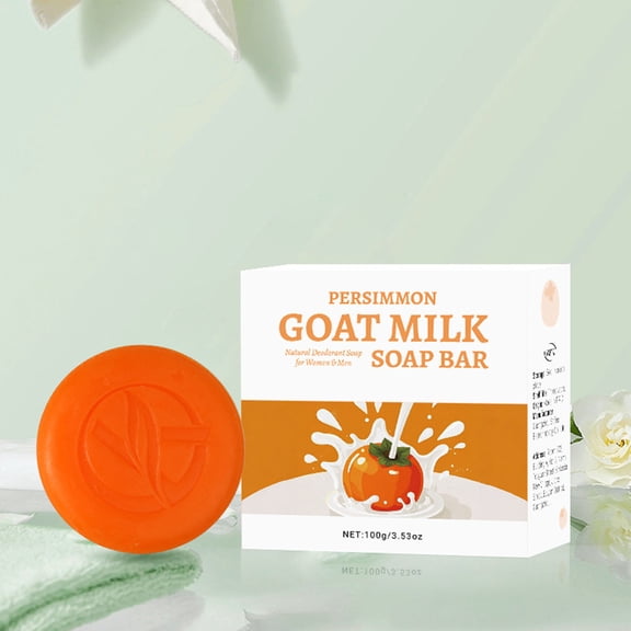 PiGOGI Persimmon Deodorizing Handmade Soap Bath Cleansing Bar 100g Gentle Natural for Men Women