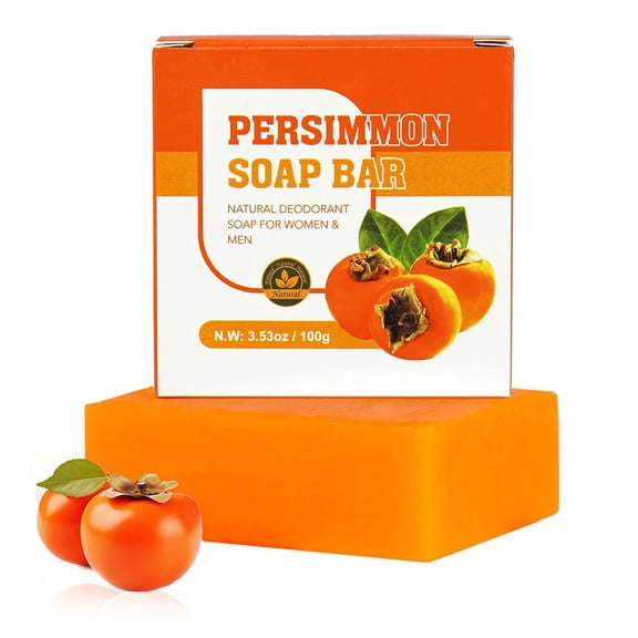 PiGOGI Persimmon Soap Deodorizing Handmade, Bath Cleansing Bar for Body Odor 100g
