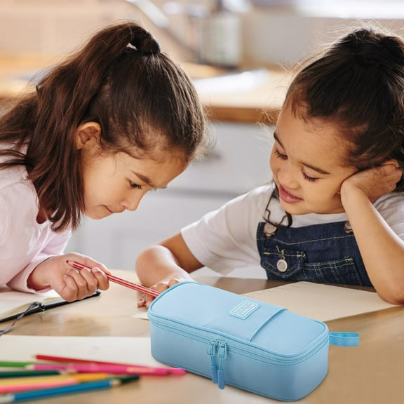 PiGOGI Teacher Gifts Double Layer Pencil Bag Large Capacity S-chool Supplies Organizer for Middle S-chool Accessories S-tudents Travel Essentials