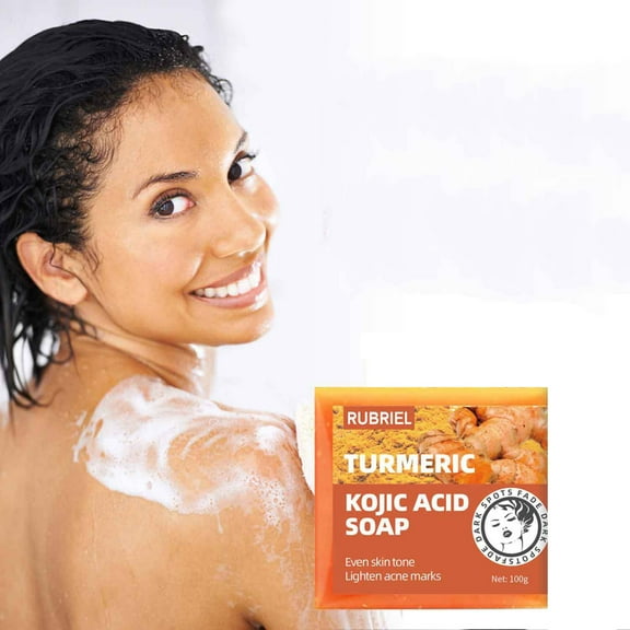 PiGOGI Turmeric Soap Ginger Soap Botanical Extract Softening Skin Cleansing Soap Body Soap Natural Ginger Soap for All Skin Types 100g