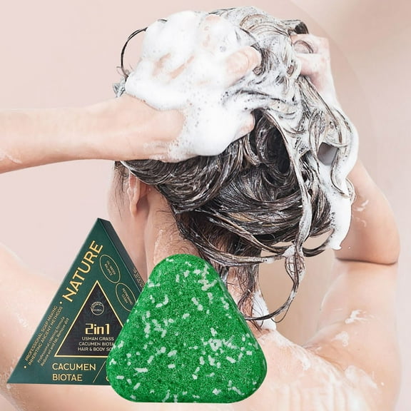 PiGOGI Usman Grass Side Leaf Shampoo and Bath Soap Refreshing Fragrances Bath Soap Refreshing Clean Oil Control Improving Hairiness 120g