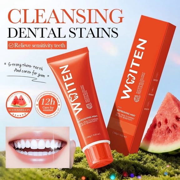 PiGOGI Watermelon Mint Toothpaste Gentle Stain Removal Sensitivity Relief Enamel Protection