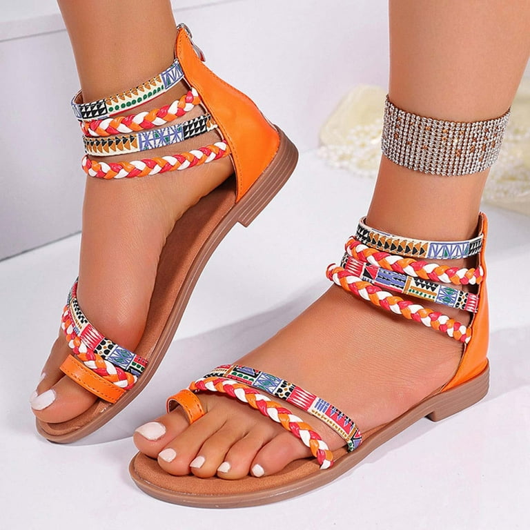 Ladies Sandals Multi Colored Sandals With Straps Chic And Stylish: Women's  Multi-Color Square Toe High Heels