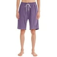 thumbnail image 1 of PiGOGI Women's Casual Drawstring Pocket Pants - Loose Fit Sportswear Joggers for Home Lounge Workout Comfortable Shorts Purple XXL, 1 of 4