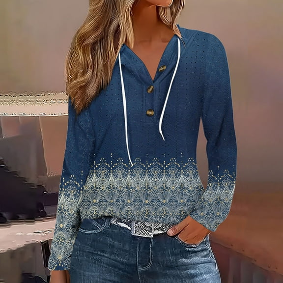 PiGOGI Women's Casual Hooded T-Shirt Short Sleeve Round Neck Thin Comfortable Summer Fashion Top Navy L