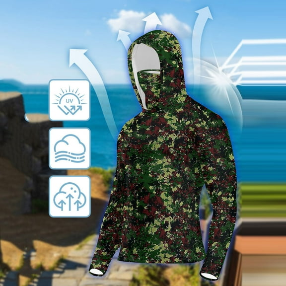 PiGOGI Women's Casual Sun Hoodie with Thumb Holes, UV Protective Long Sleeve Shirt for Beach Multicolor XL