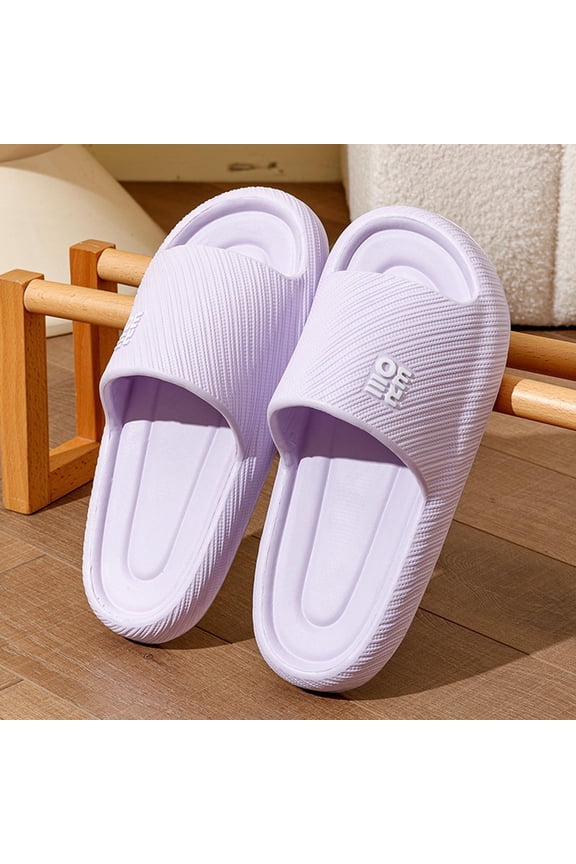 Women's EVA Bathroom Slippers Non-Slip Indoor Outdoor Mule Slippers Comfortable Footbed for Home Shower Casual Wear Purple 5.5-6