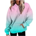 thumbnail image 1 of PiGOGI Women's Fall Winter Gradient Hoodie Long Sleeve Pocket Sweatshirt Top Pink XL, 1 of 4