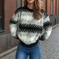 thumbnail image 1 of PiGOGI Women's Fashion Fall Winter Knit Loose Long Sleeve Round Neck Pullover Sweater Black M, 1 of 6