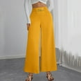 thumbnail image 1 of PiGOGI Women's Flowy Wide Leg Pants - High Waisted Dressy Trousers, Casual Loose Fit Long Bottoms for Work & Evening Orange XL, 1 of 5