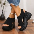 thumbnail image 1 of PiGOGI Women's High Heel Sandals - Round Head Comfortable Casual Shoes with Non-Slip Sole for Summer Beach Walking and Dressy Occasions Black, 1 of 6