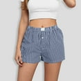 thumbnail image 1 of PiGOGI Women's High Waist Loose Wide Leg Checkered Shorts Summer Casual Comfortable Shorts Blue XL, 1 of 6