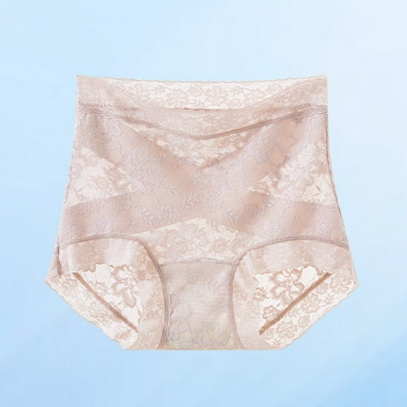 PiGOGI Women's High Waist Seamless Panties - Breathable Cotton Underwear - L to 2XL Comfortable Briefs Pink